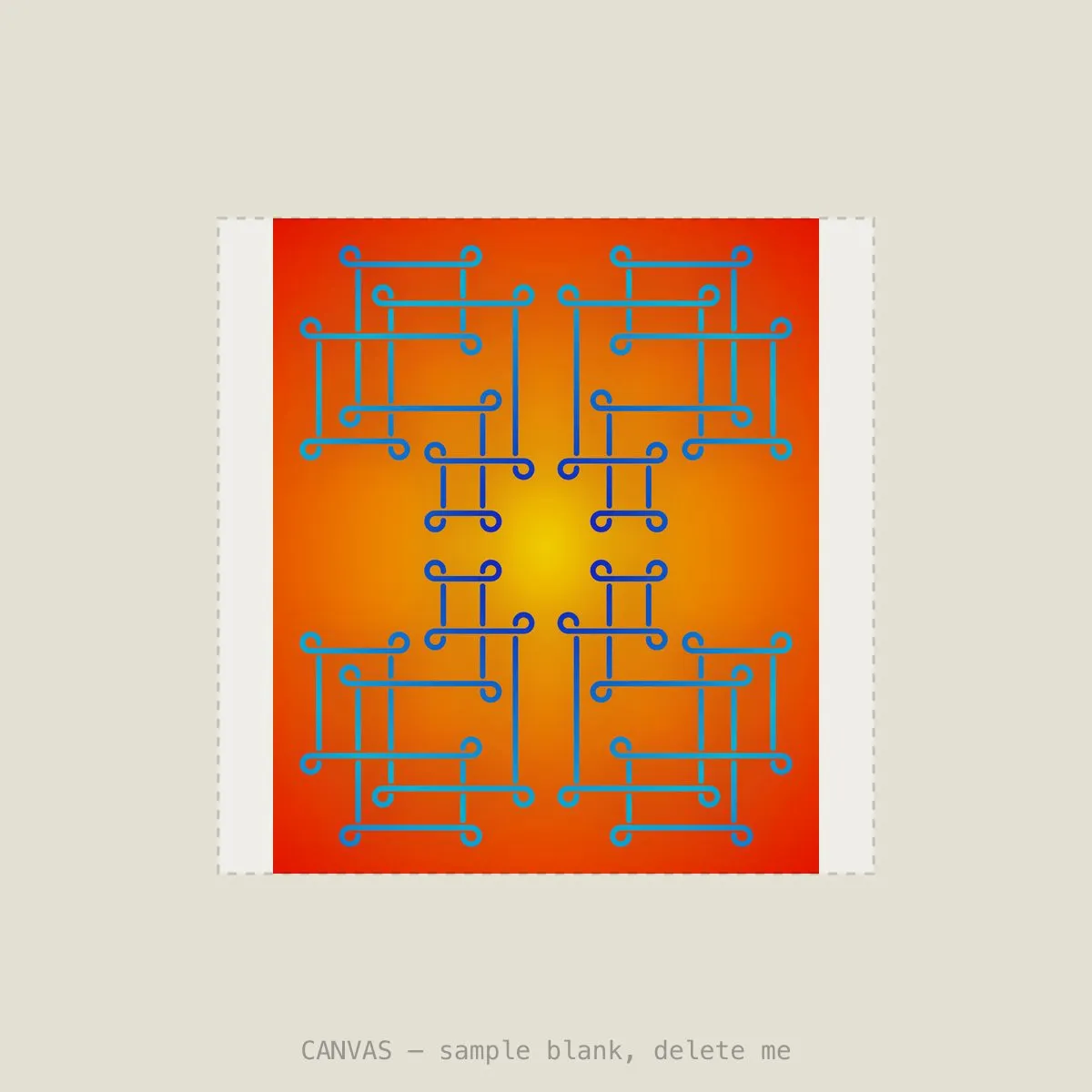 Sungrid Blue VIII — Stretched canvas, 16×16in