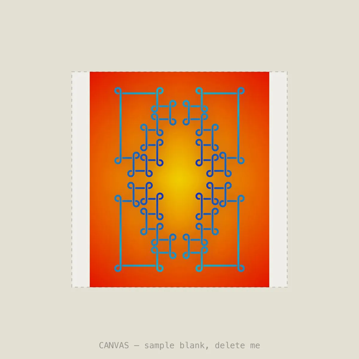 Sungrid Blue I — Stretched canvas, 16×16in