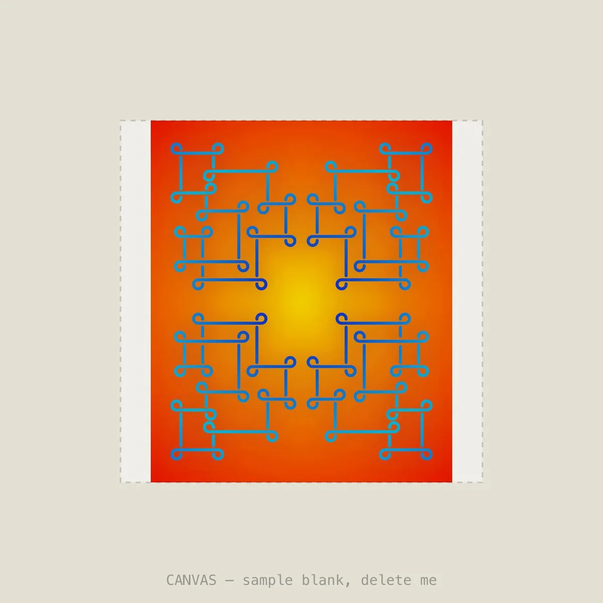Sungrid Blue III — Stretched canvas, 16×16in