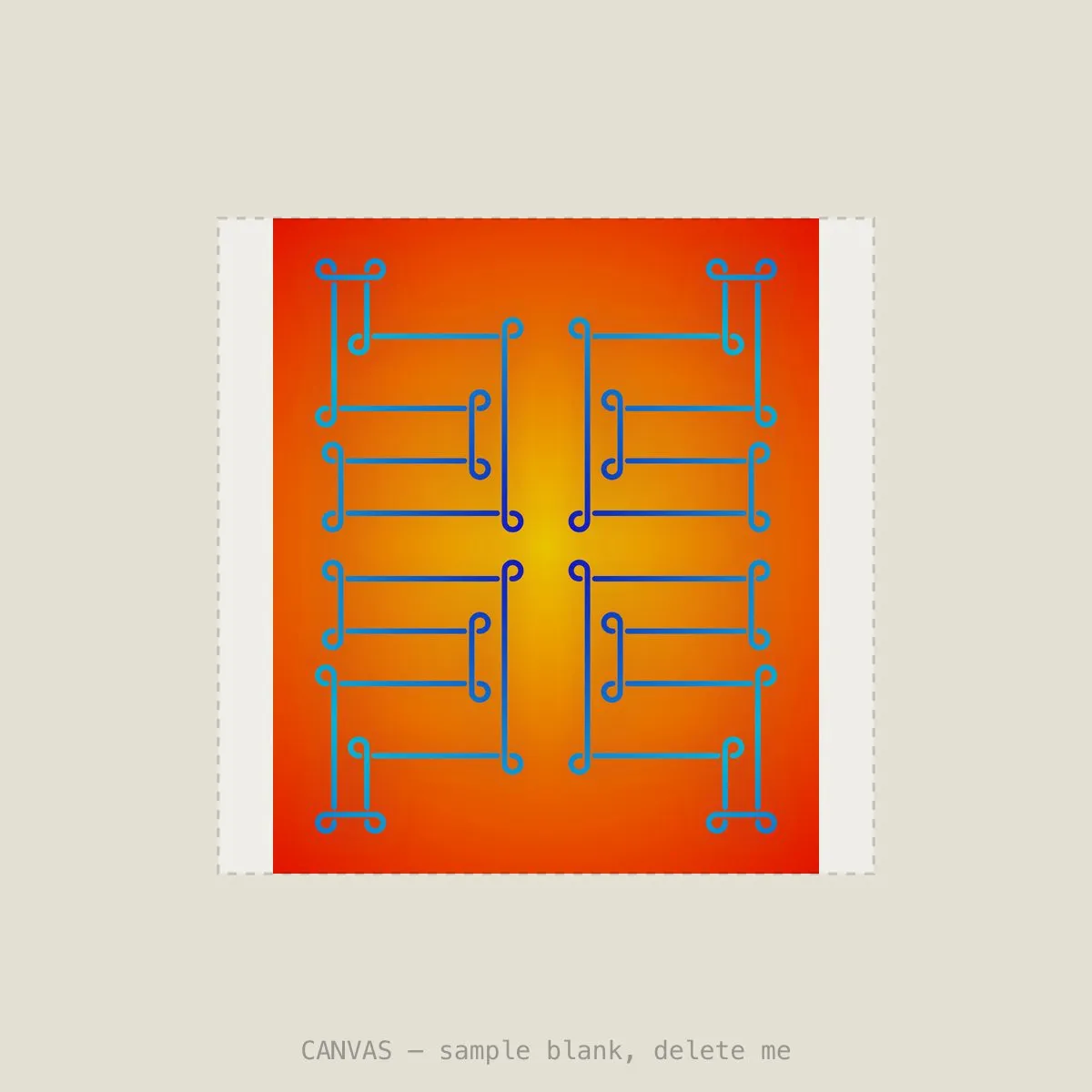 Sungrid Blue V — Stretched canvas, 16×16in