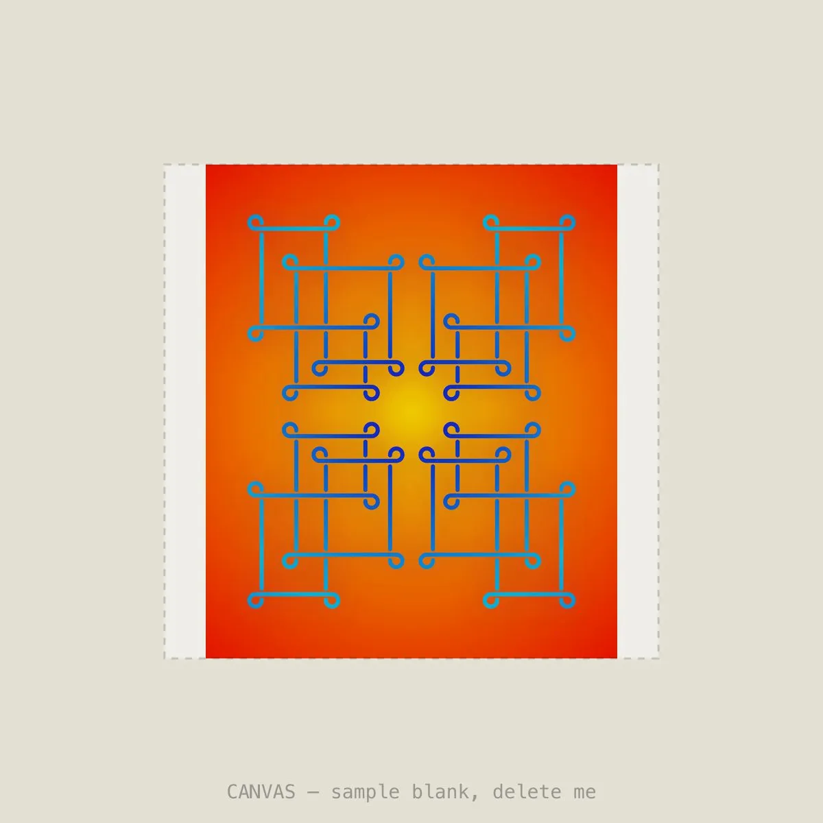 Sungrid Blue VI — Stretched canvas, 16×16in