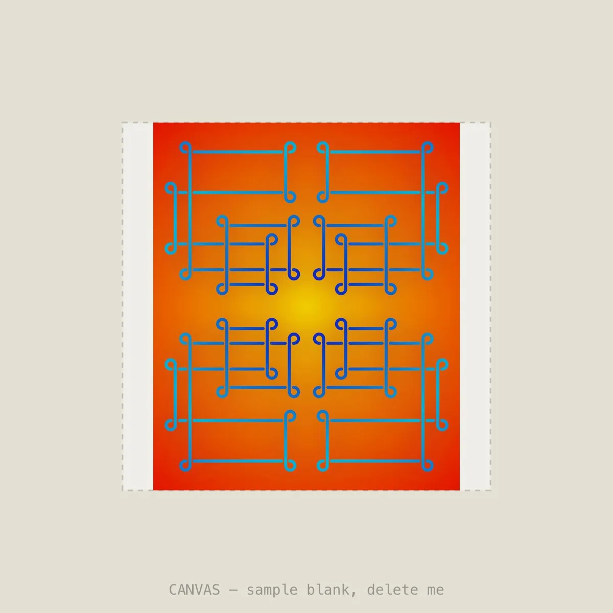 Sungrid Blue VII — Stretched canvas, 16×16in